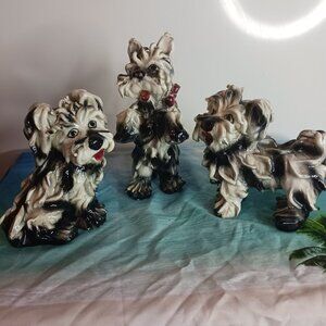 Antique Italian Ceramic Spagetti Terriers Set of 3